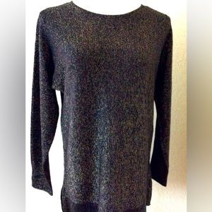 Michael Kors knit top black & metallic gold sweater round neck holiday wear top
